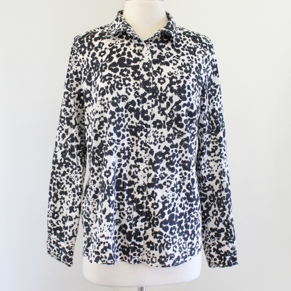J. Crew Tops - J.Crew Boy Shirt in Snowcat Leopard Print Button
